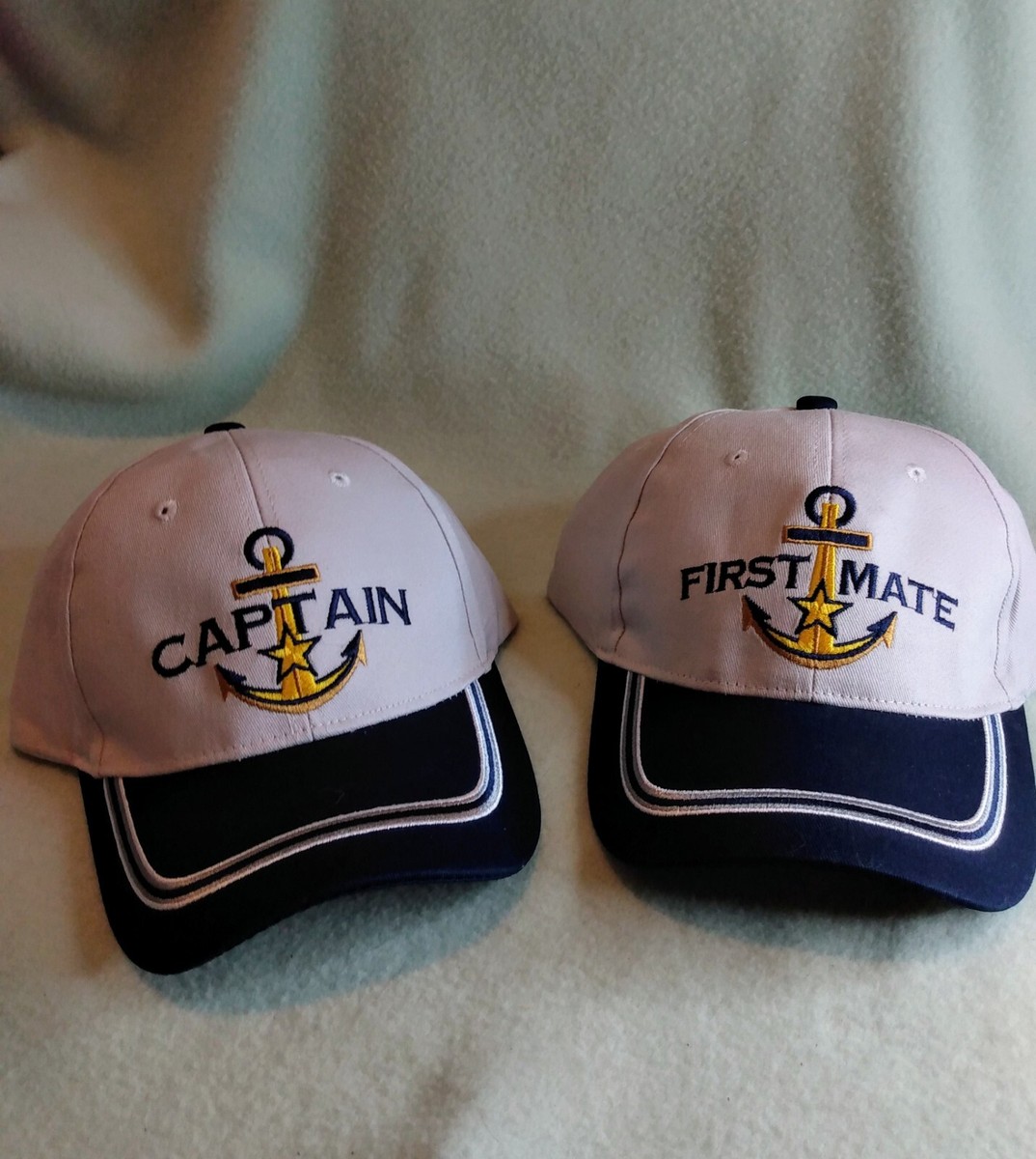 Captain First Mate Baseball Caps Hat Gray Navy from Popcrew Yacht Boat  NWOT