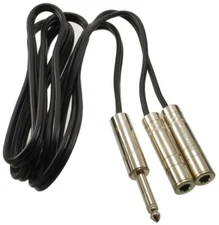 6ft Mono 1/4" Male to Dual Mono 1/4" Female 6.3mm Y-Splitter Cable, A6-Y006