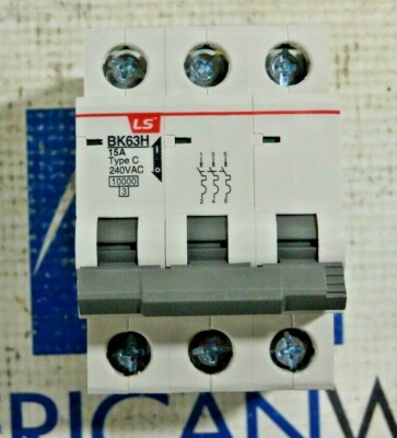 15 AMP 3P 240 Volt UL1077 C15A LS ELECTRIC BK63H Din Rail Circuit Breaker NEW