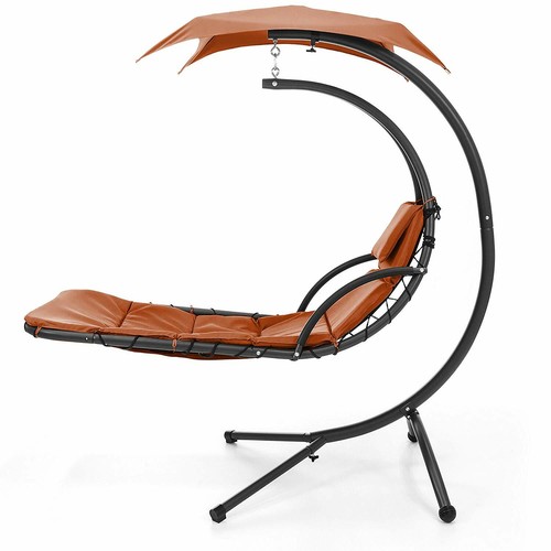 BCP Hanging Curved Chaise Lounge Chair w/ BuiltIn Pillow, Removable