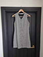 Mango Houndstooth Check Button Front Shift Dress Size Medium