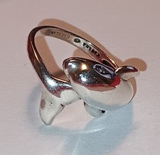 Vintage Designer Kabana Dolphin Sterling Silver Ring - Size 5.75-6 Fast Free Shp