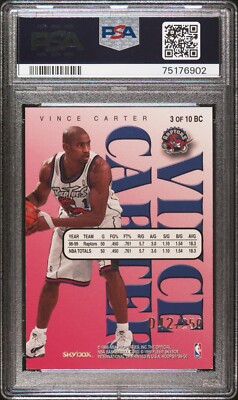 1999 Skybox Hoops Vince Carter #3BC Build Your Own Card #042/250 