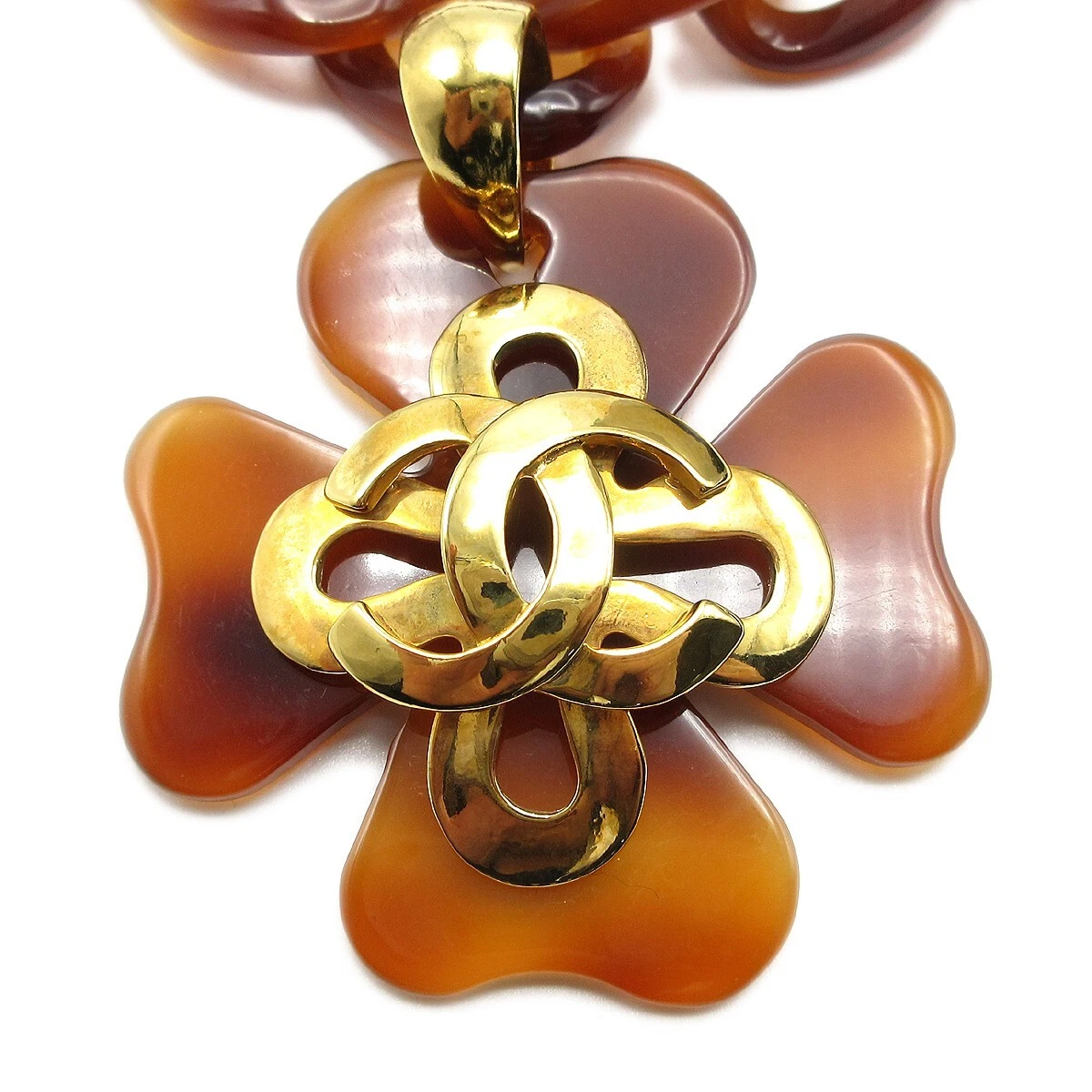 Chanel cheap clover necklace
