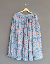 Indian Pure Cotton Gray Floral Skirt Women's Clothing Long Skirt Beach Skirt US