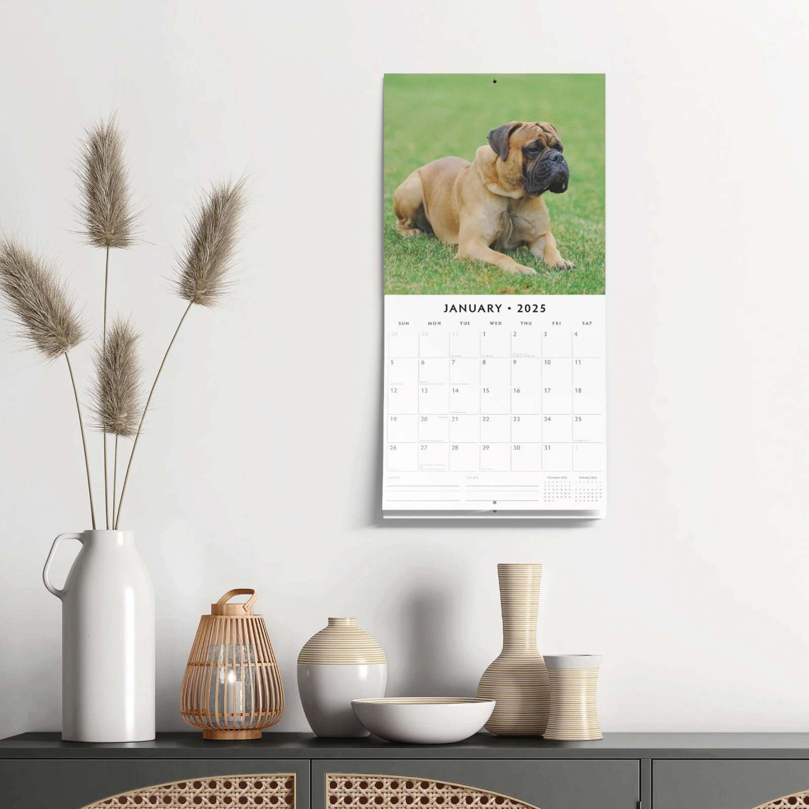 Mastiffs 2025 Square Wall Calendar