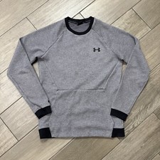 Under Armour Sweatshirt Adult Medium Crewneck Pullover Pouch Pocket Grey Mens