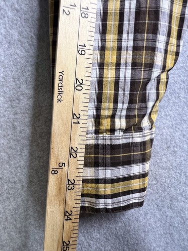 Sonoma Men's Shirt Small Plaid Yellow Brown Button Up Long Sleeve NWT - Picture 8 of 13