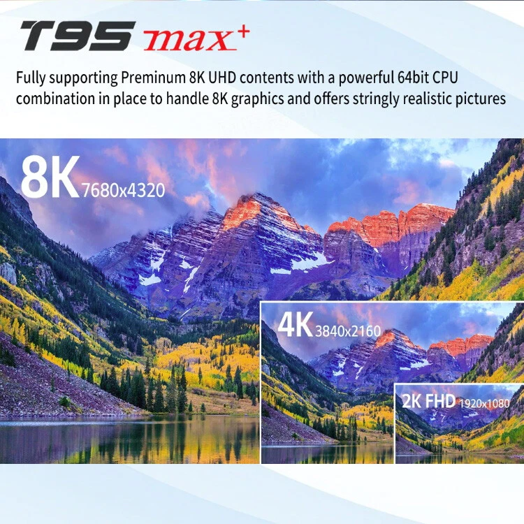 T95 MAX+ S905-X3 8K HDR 4GB DDR3 Android 9.0 Dual WiFi Bluetooth Smart TV Box - Image 3 of 4