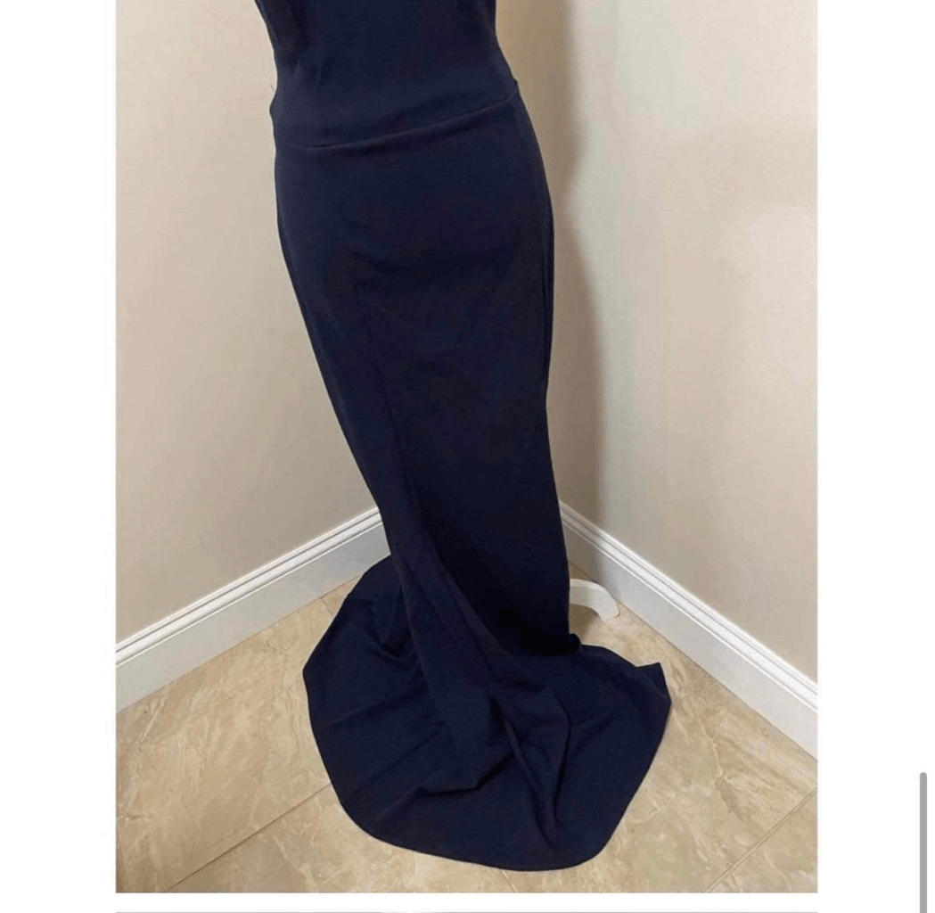 knee length dresses for ladies Purple Bare shoulder Crepe Maxi Dress  shopaleena