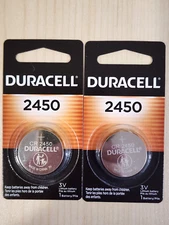2 Packs DURACELL CR2450 ECR2450 3V Coin Cell Lithium Battery EXP. 01/2034