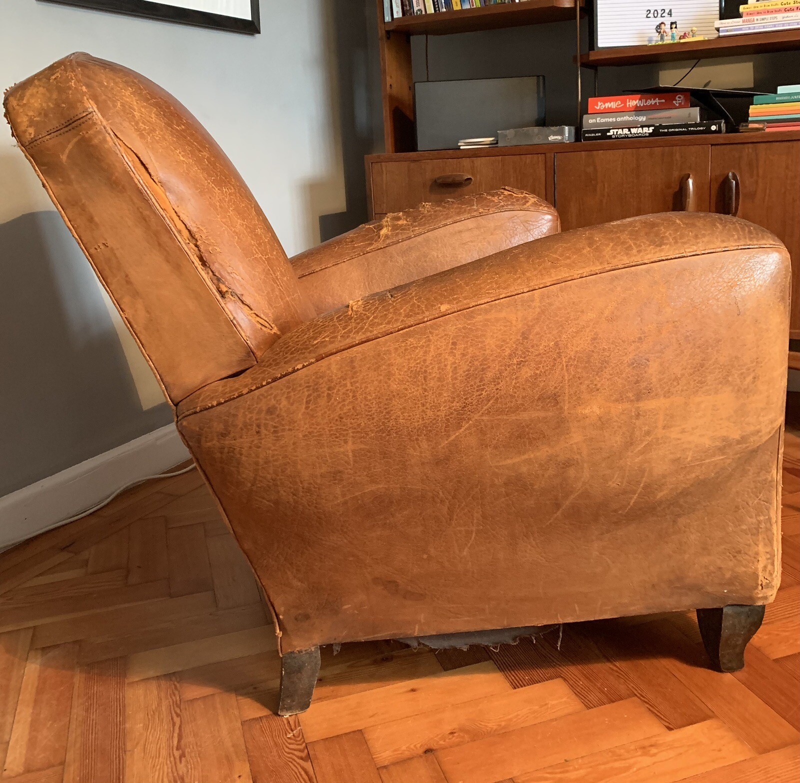 1940s French leather club chair eBay