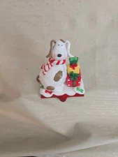 Vintage Xmas Stocking Holder. Dog With Presents