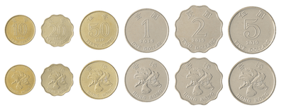 Hong Kong 10 Cents - 5 Dollars 6 Pcs Set, 1998-2019, KM #64-69a