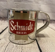 Vintage Schmidt Beer Tin Mug Cup Glass