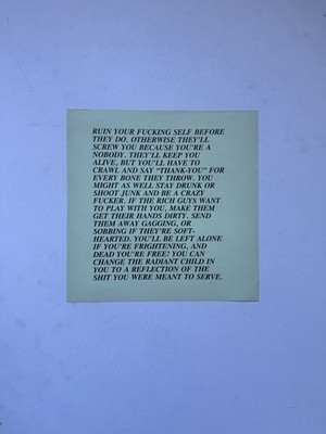 Jenny Holzer Inflammatory Essay edition by Millner Bros. (1982) 10 x 10