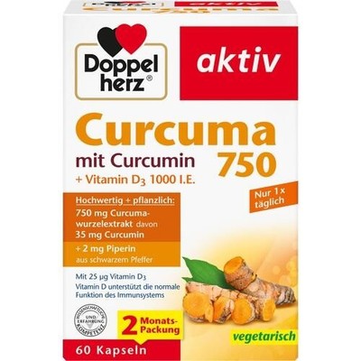 DOPPELHERZ Curcuma 750 Kapseln 60 St. PZN 15889806