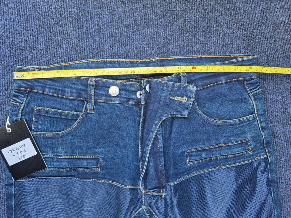 Pantalones de mezclilla de moto para hombre Pantalones de moto blindados protectores de carga M/30 azul Foto 3 de 4