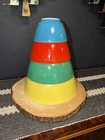 4pc Vintage Pyrex Primary Colors Nesting Mixing Bowls-401/402/403/404 USA READ!