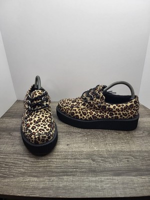 TUK Anarchic Creeper Shoes Leopard Rockabilly Punk Retro Women s 8 Mens 6