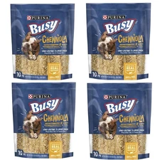 Purina Busy Dog Treats Rawhide Chewnola Oats Long-Lasting Chews 4x 20 oz Pouch