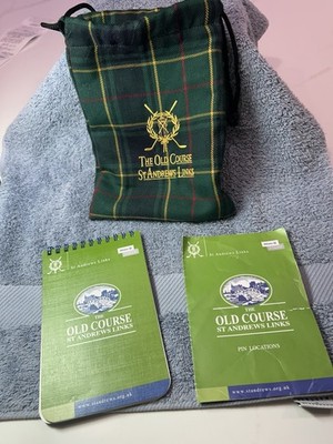 St. Andrews Old Course Drawstring Pouch. With Yardage Guide & Pin Location (36)