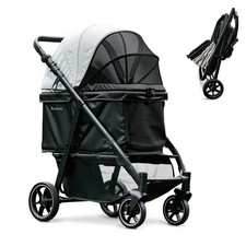 Medium Dog Stroller, Foldable Pet Stroller with Adjustable Handle  No Zip En...