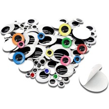 TOAOB 100pcs Wiggle Googly Eyes Self Adhesive for Craft Sticker Eyes 6mm to 3...