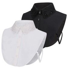 2 Pieces Women's Fake Collar Detachable Dickey Collar Stylish Detachable Half...
