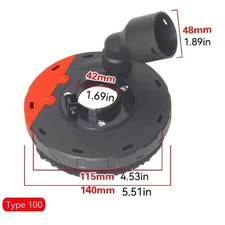 Dust Shroud for Type 100 Angle Grinder with Buckle and Brush Ring Seal