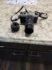 Asahi Pentax K1000 Silver 35mm SLR Film Camera w/ 50mm f/2 135mm Lens