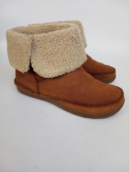 Women Clarks Boots Brown 37 #7C35