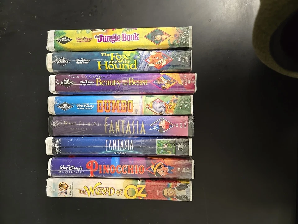 Lot Of 8 New Sealed Disney VHS VCR Clamshell Tapes 4 Black Diamonds Wizard Of Oz - Image 2 of 4