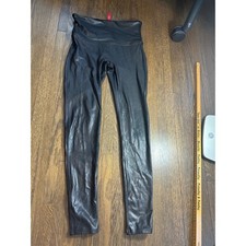 Spanx Faux Leather Leggings Black High Waisted Shaper Size Large L/G 20274R