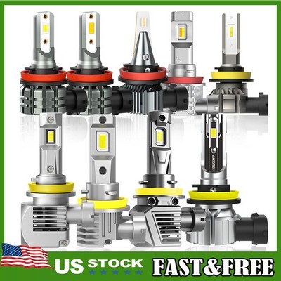 2PCS H8 H9 H11 LED Headlight Globes Hi/Low Beam 30000LM 6500K 120W Super Bright