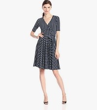 Donna Morgan Multi Color Geometric Wrap Stretch Dress Women’s Size 6
