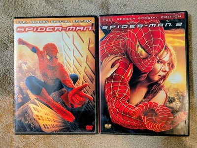 Spider-Man 1 & Spider-Man 2 - DVD 2-disc Set Bundle - Excellent Condition