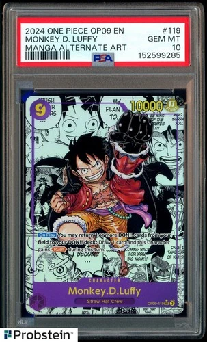 2024 One Piece OP09 EN Manga Alternate Art #119 Monkey D Luffy PSA 10 GEM MINT