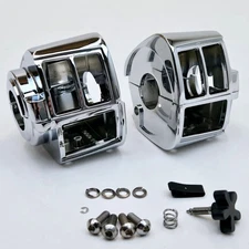 V-FACTOR Chrome Handlebar Switch Housings 1982-1995 Harley Big Twin, XL 13335