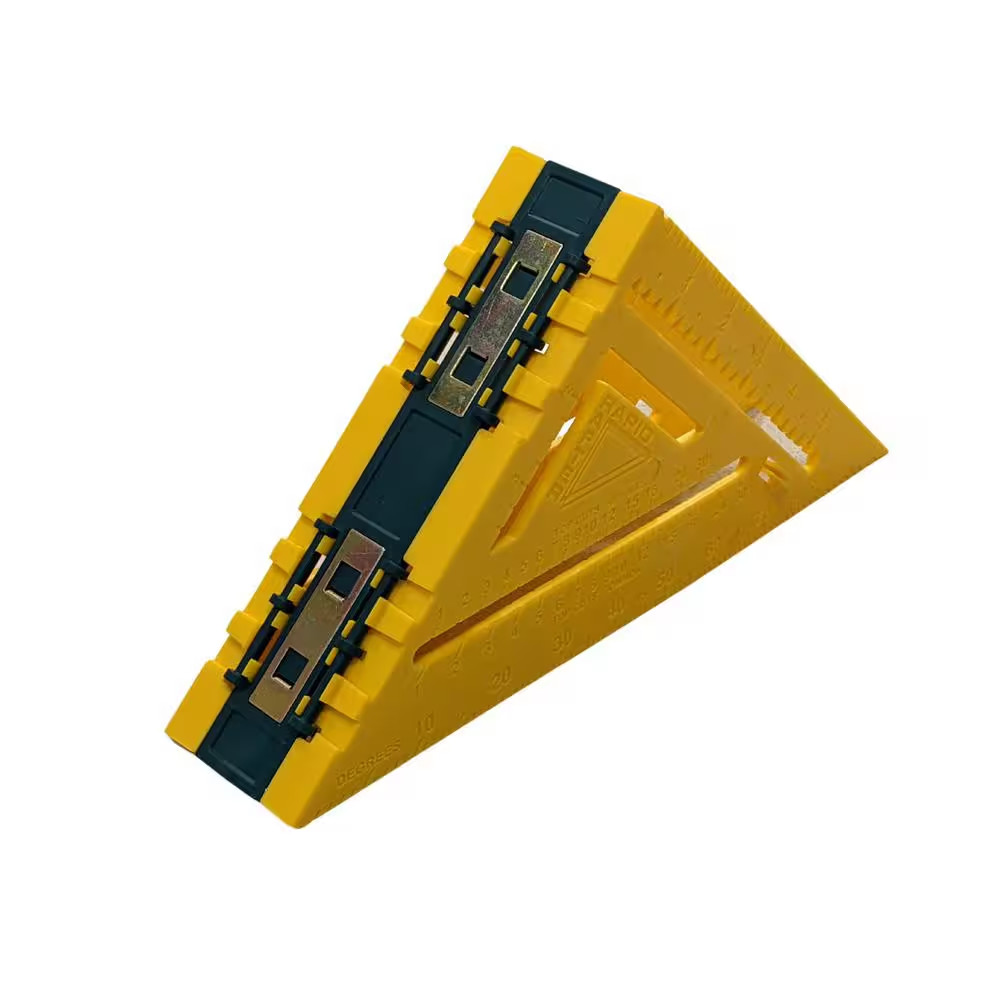 Yellow and Forest Green Double-Sided Rafter Square - 7 in - High Impact Polystyr