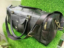 Men’s Genuine Leather Travel Duffle Bag Weekend Gym Holdall Overnight Luggage