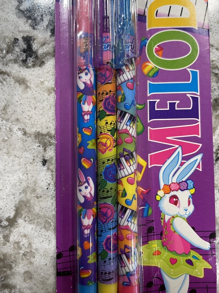 Canetas vintage Lisa Frank NEAT Melodies nostalgia rosa roxo tartaruga diversão - Imagem 3 de 4
