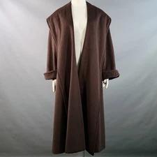 ESCADA Vintage Size L Brown Cashmere Open Front Coat