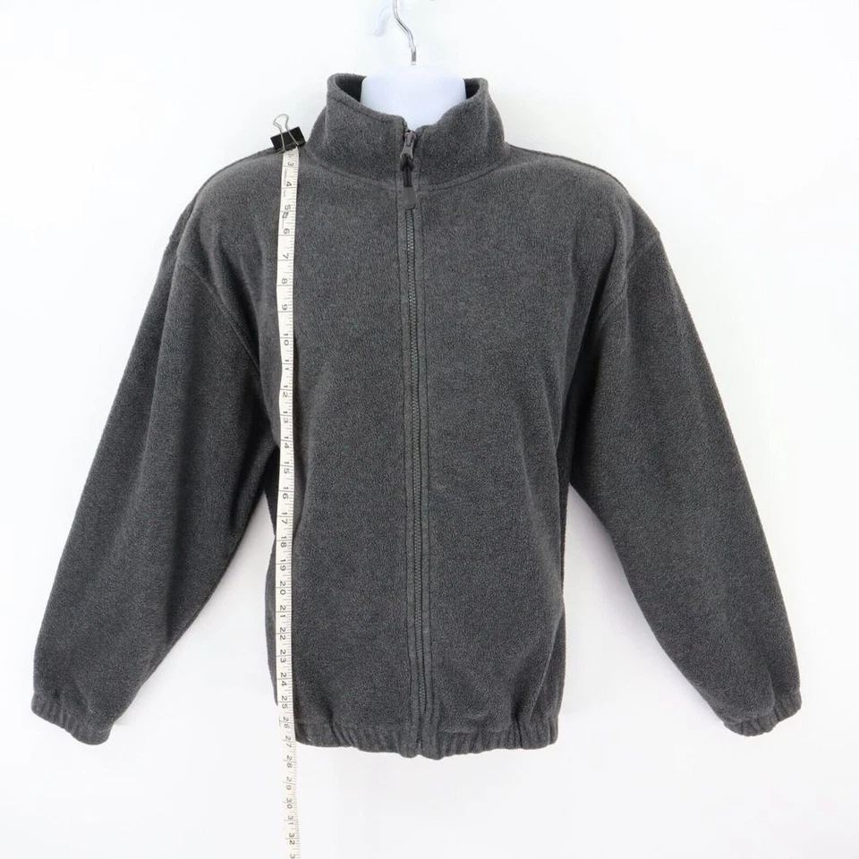 Croft & Barrow C&B Sport Full Zip Fleece Jacket Mens Size M Gray Poly High Neck - Image 3 of 4