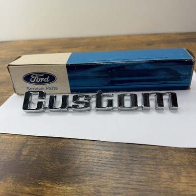 NOS 1973-1979 Ford Truck Bronco Custom Emblem Badge OEM D3TZ-9925622-B Box