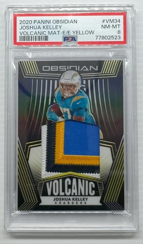 Joshua Kelley Panini Obsidian Volcanic Material #VM34 Electric Etch-Yellow