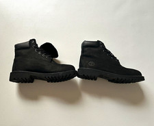 Timberland Men  s Black Leather Lace-Up Ankle Boots Lined Rubber Sole US 5