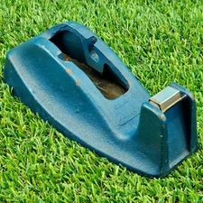 Vintage Desk Top Tape Dispenser Industrial Cast Iron Blue Seal-O-Matic USA