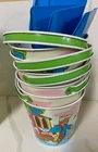 6 Vintage OHIO ART  TIN TOY BEACH SAND PAIL & SHOVEL SAILORS GONE FISHING