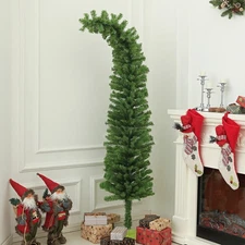 6ft Artificial Pencil Christmas Tree, Bendable Whimsical Style, 400 Branch Tips